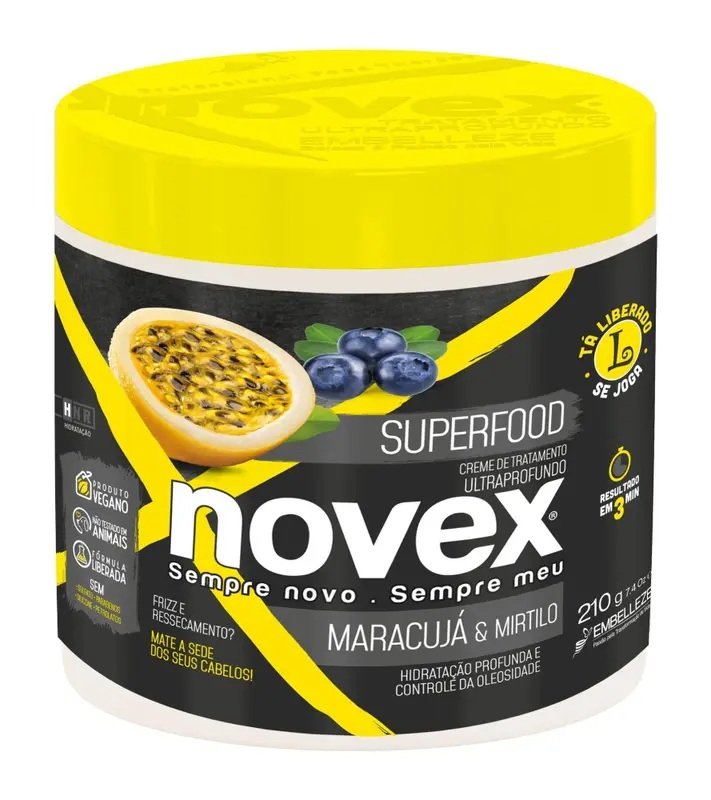 Tratamiento Capila Super Food Novex Maracuyá Arándanos Tratamiento Capilar 210g