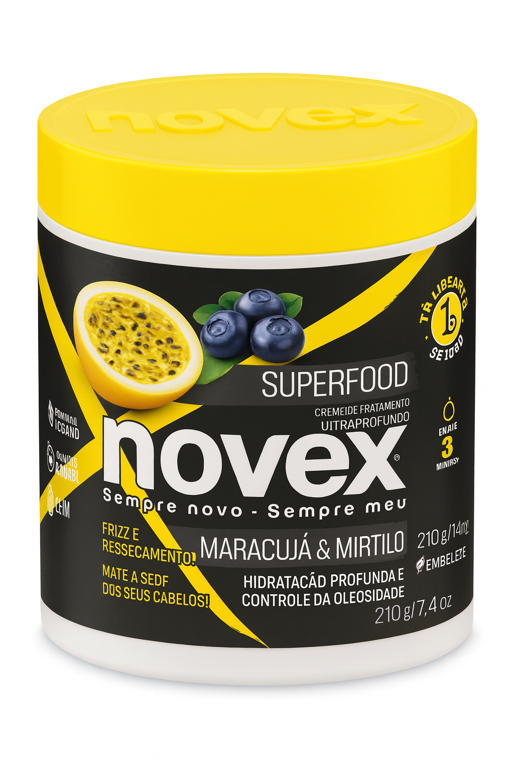 Tratamiento Capila Super Food Novex Maracuyá Arándanos Tratamiento Capilar 210g - Imagen 2